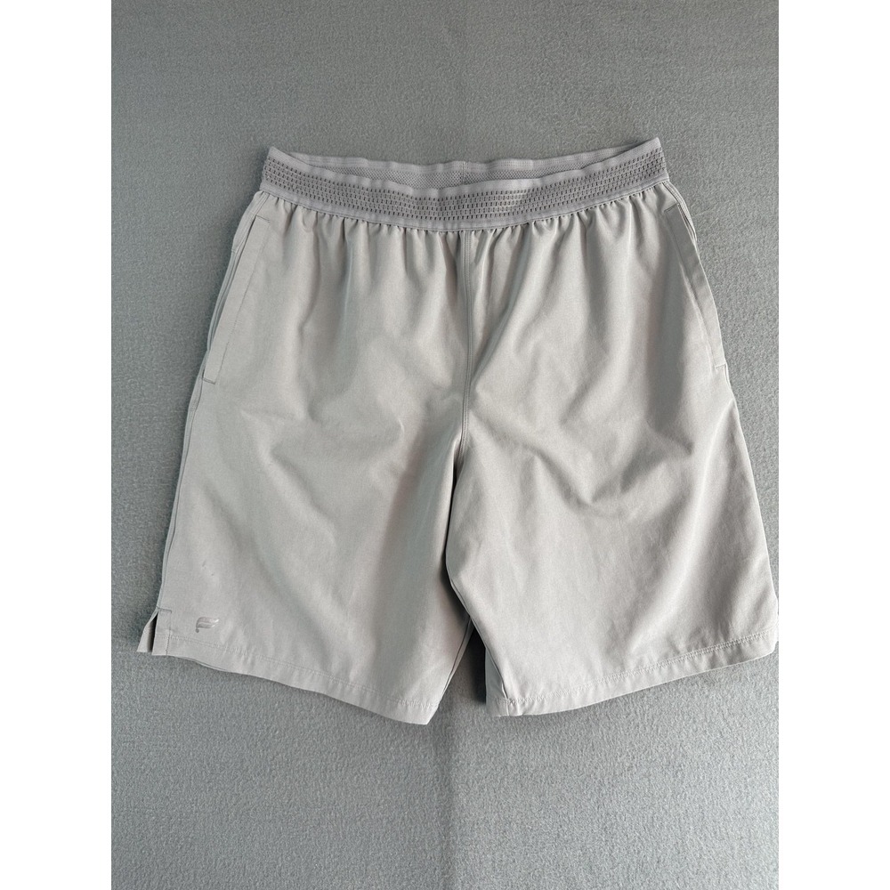 Fabletics Shorts Mens S Gray Athletic Microfiber 10 Inseam Elastic Waist Pockets